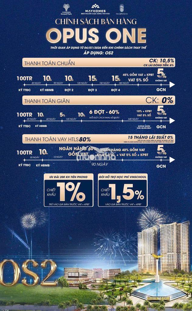 Bán căn góc, view siêu đỉnh opus one- căn hộ 2pn+ giá chỉ 7.827 tỷ. - 3