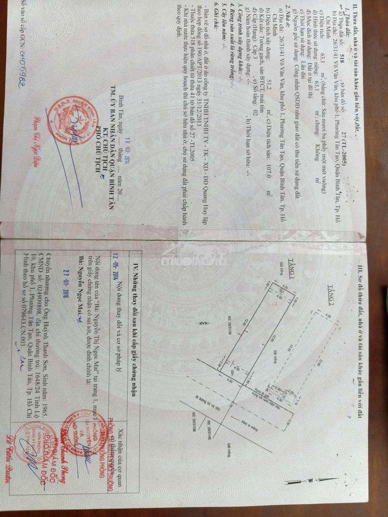 Nhà 26/31/41 võ văn vân tân tạo, tphcm 4x16 trệt lầu đúc nhà mới 