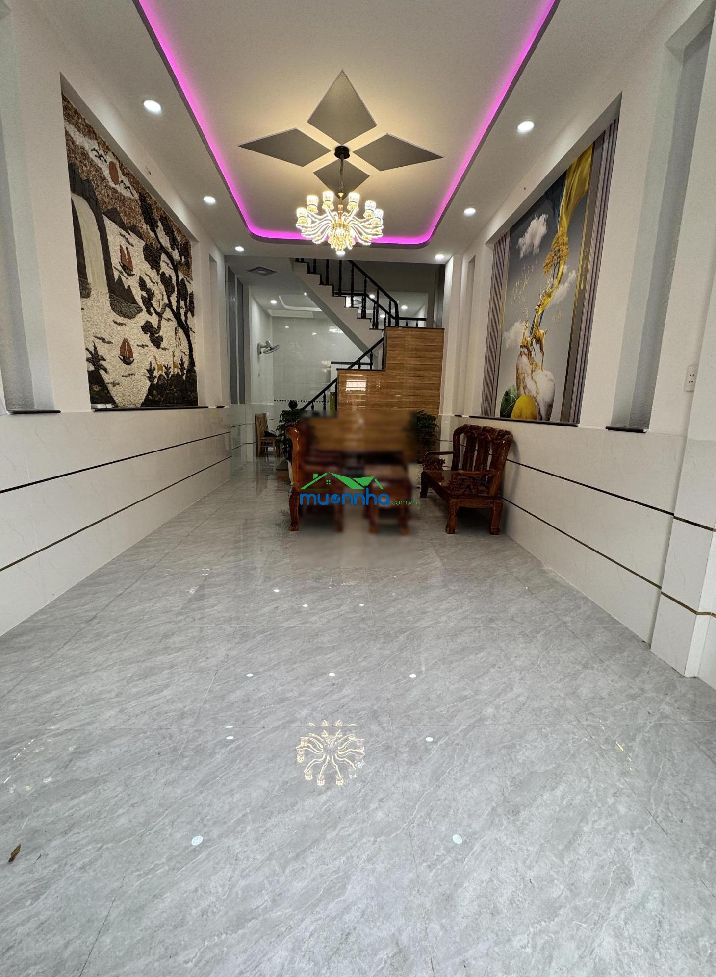Nhà cạnh khu tên lửa 54m2 4 tầng 4 x 14 m hẻm 6m thông 1 trục tặng nội thất 4pn 4 wc