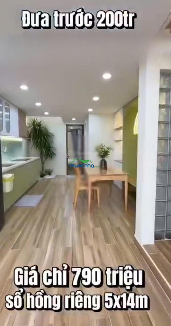 Bán gấp nhà 1 lầu 5x14m. giá 790 triệu. đường lý chiêu hoàng. gần chợ an dương vương. sổ hồng riêng