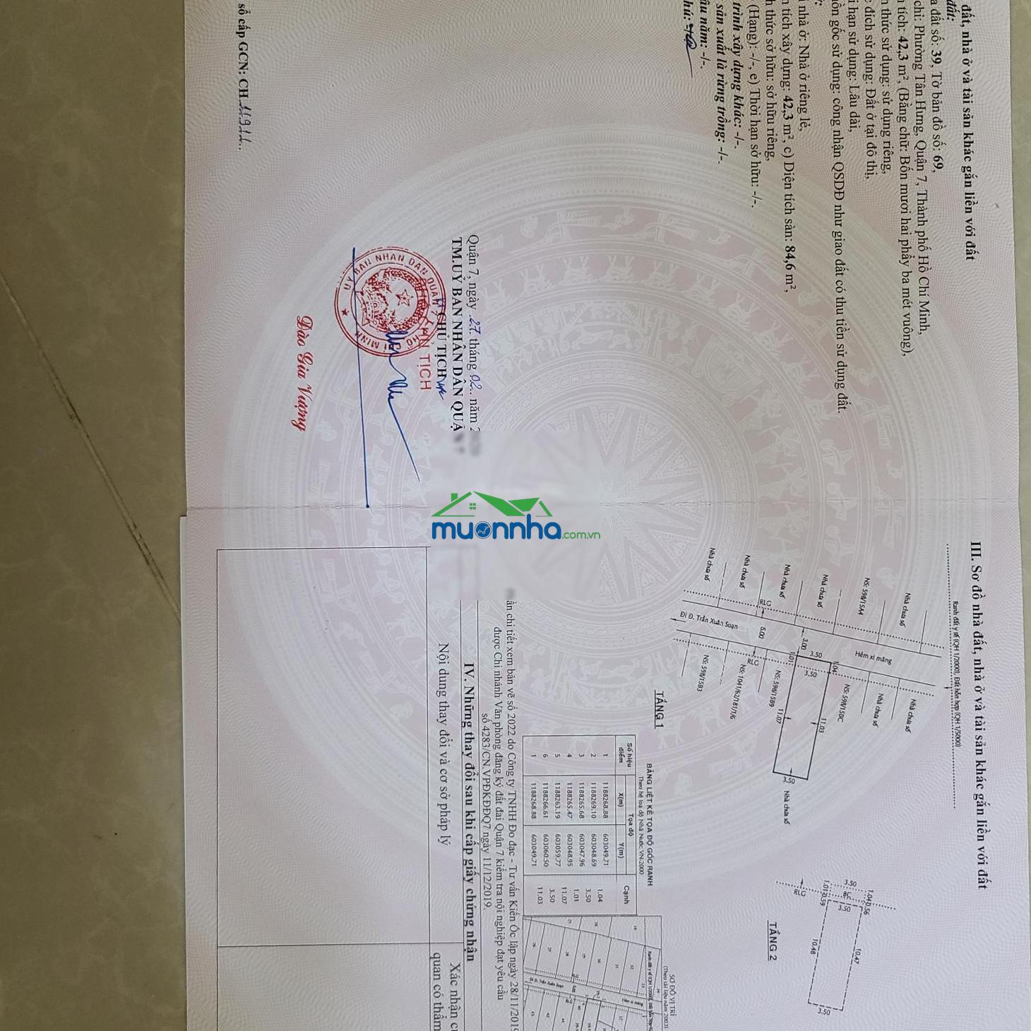 Nhà bán q7 hẻm 1041 trần xuân soạn có sổ hồng 1 đời chủ sổ sạch. - 2
