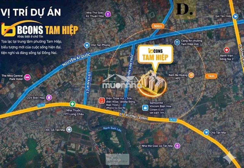 Chính thức nhận đặt chỗ căn hộ bcons đường phan trung, tam hiệp,đ.nai