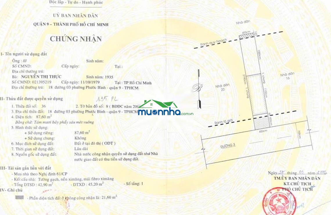 Chủ cần bán gấp nhà cấp 4 cũ phường phước bình giá còn thương lượng!