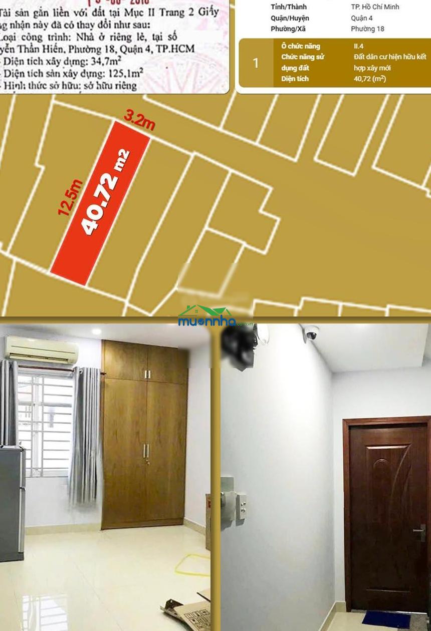 (Có video) bán nhà nguyễn thần hiến. 18tr/tháng. 40m2. 4 tầng. 7 phòng thuê full. không quy hoạch - 4