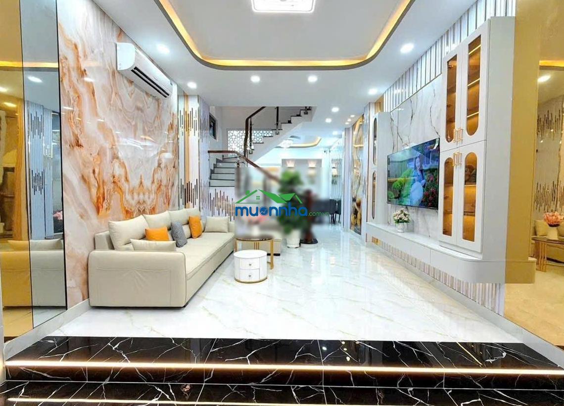 Nhà 4 tầng mới - hẻm 6m - 5 phòng ngủ - hẻm thông không ngập - dtsd 130m2 - giáp quận 7 - 2