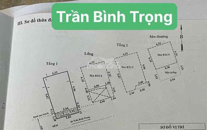 18 tỷ cho 4 tầng ngang 5.85 nở hậu trần bình trọng