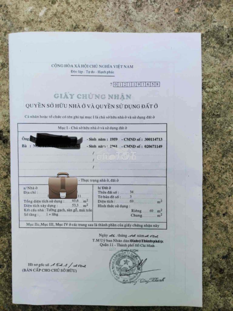 Nhà 69m2, trung tâm hành chính quận 11, gần hoà bình, 4,3 tỷ còn tl