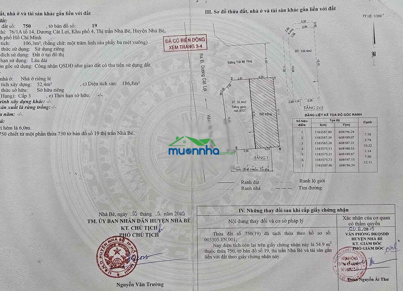 Bán nhà phố dương cát lợi thị trấn nhà bè 106m2. 4pn. giá 7.5 tỷ tl.lh: 0394 000 *** kiều oanh - 2