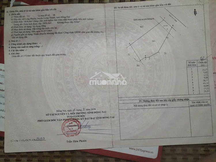 Đất nền thổ cư tại long phước, long thành, đồng nai