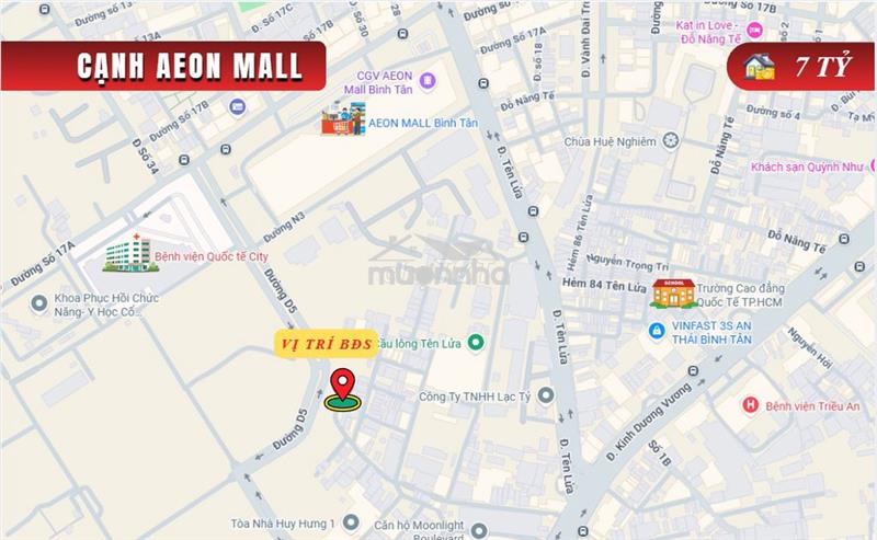 Bán nhà hẻm ô tô 504 kinh dương vương, 5 x 16m, 3 tấm, 7 tỷ (tín hưng)