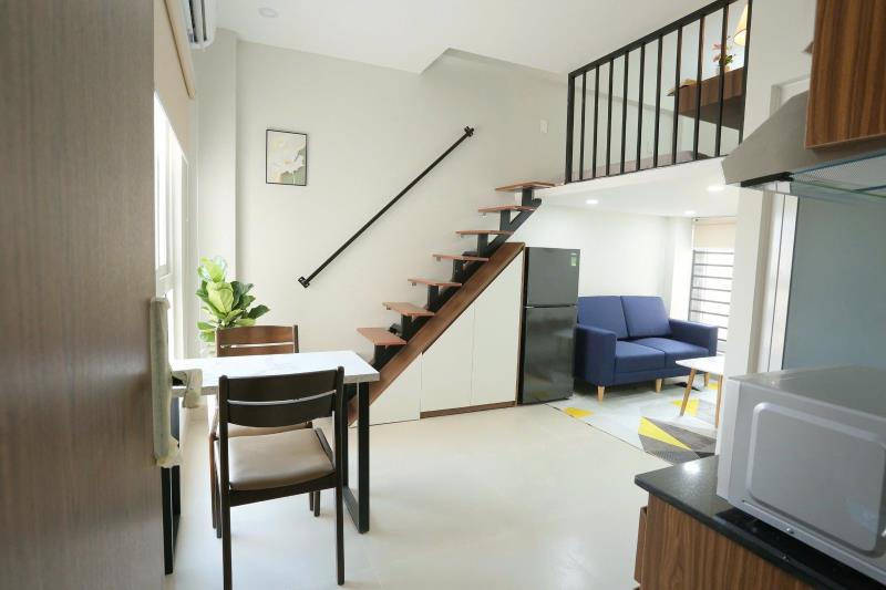 Cho thuê chdv dạng phòng duplex ngay ngã 4 hàng xanh gần các trường đại học lớn 