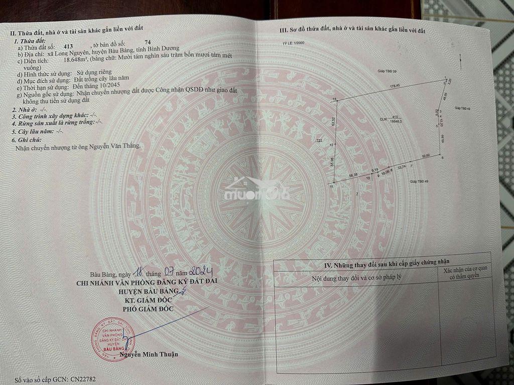 Ngộp, cần bán 4ha đất đẹp, cao su 7 năm tuổi - 160m bám mặt đường - 4
