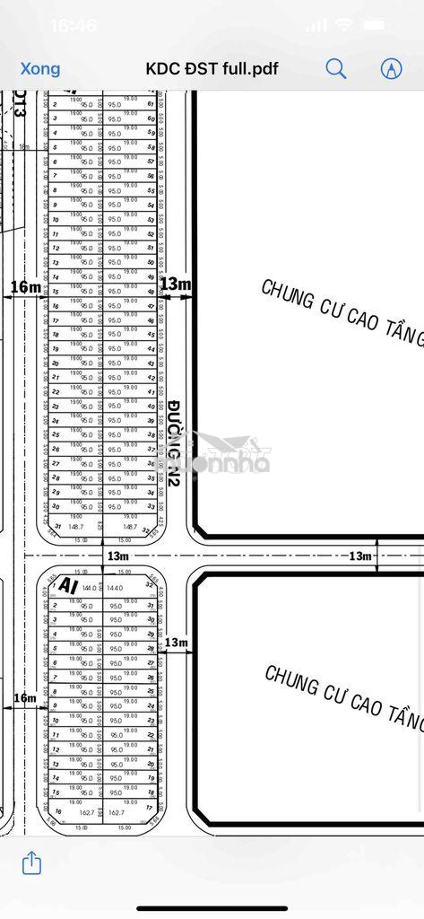 Đất nền đường 16m sổ hồng xây dựng ngay tại kdc đào sư tích
