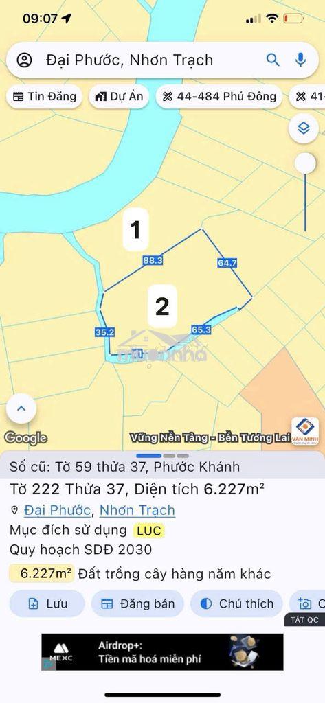 Hơn 1ha đất 3 mặt tiền rạch – giá chỉ 1 triệu/m² tại nhơn trạch - 4