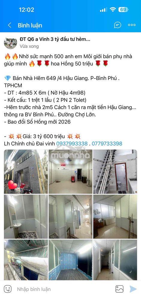 Nhà đẹp 3 tầng btct – hẻm xe hơi 8m thông – an lạc, bình tân – chỉ 4.5