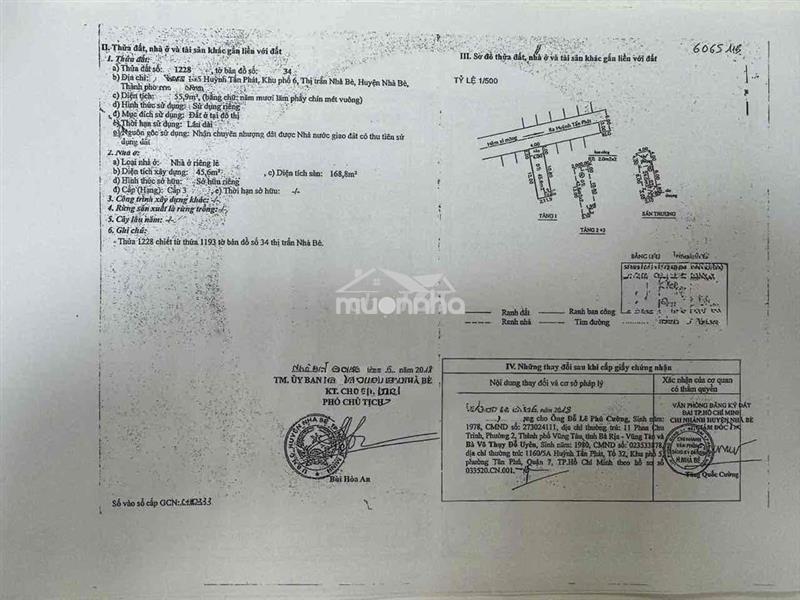 Cần bán nhà tại hẻm 108 huỳnh tấn phát, xã nhà bè