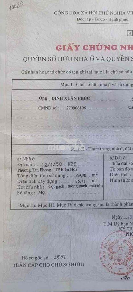 Nhà sổ hồng riêng