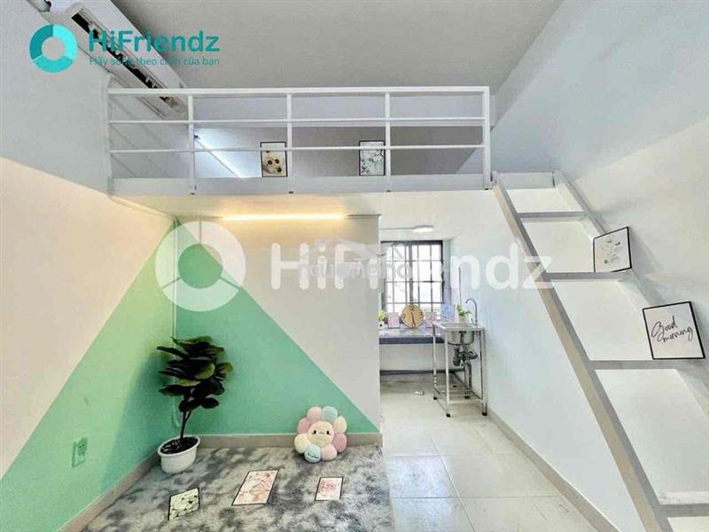 Phòng trọ gác cao sạch sẽ sẵn nội thất cơ bản