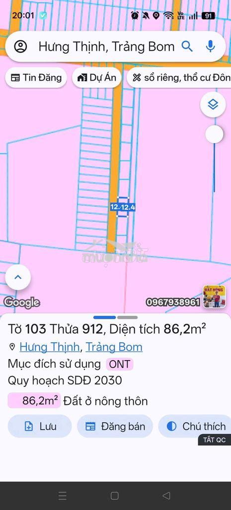 Bán đất 1 xẹc đông hòa 7, đường nhưa, diện tích 135m², sổ riêng thổ cư - 2