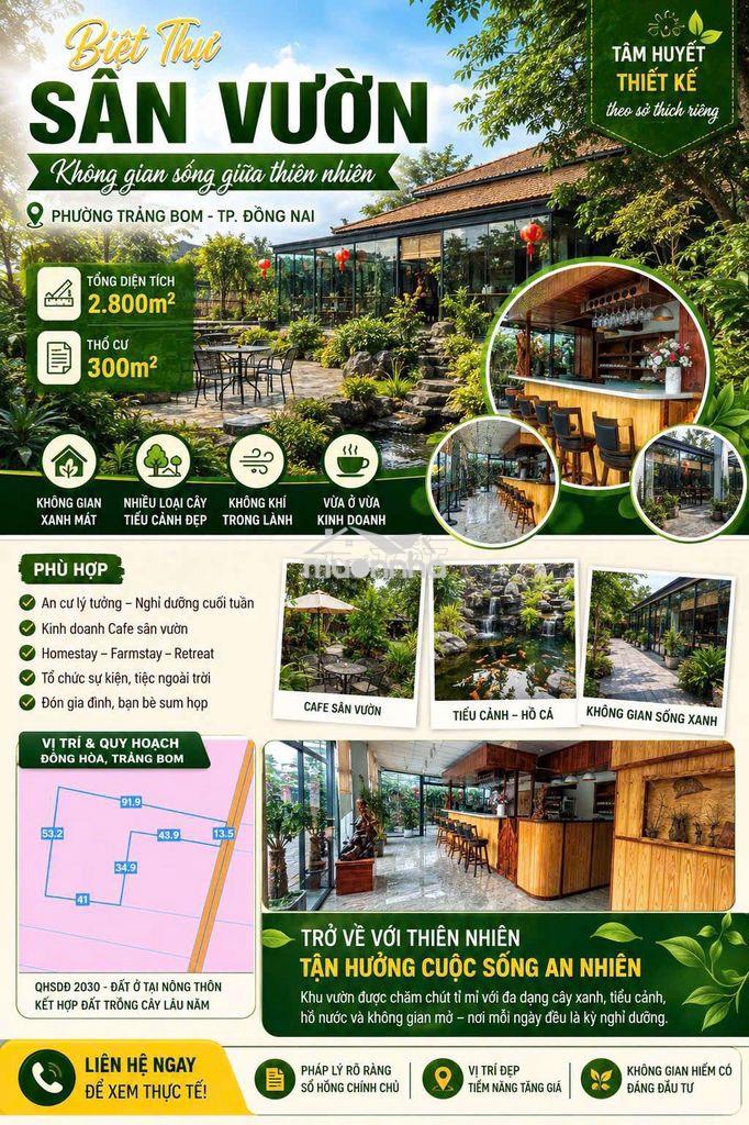 Biệt phủ sân vườn trung tâm tp đồng nai