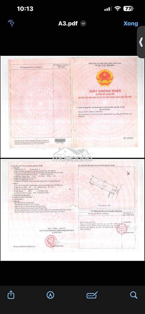 Nhà cần bán gấp, cách kdl bửu long 2p, bờ kè mới 1p, chợ trường học 5p