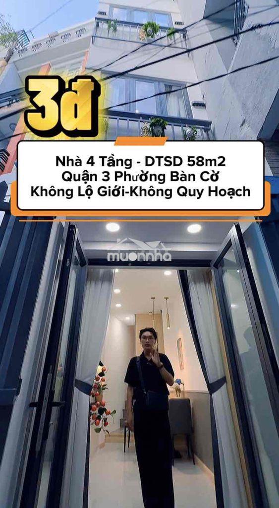 Nhà 4 tầng shr quận 3 - hoàn công đủ - không quy hoạch không lộ giới