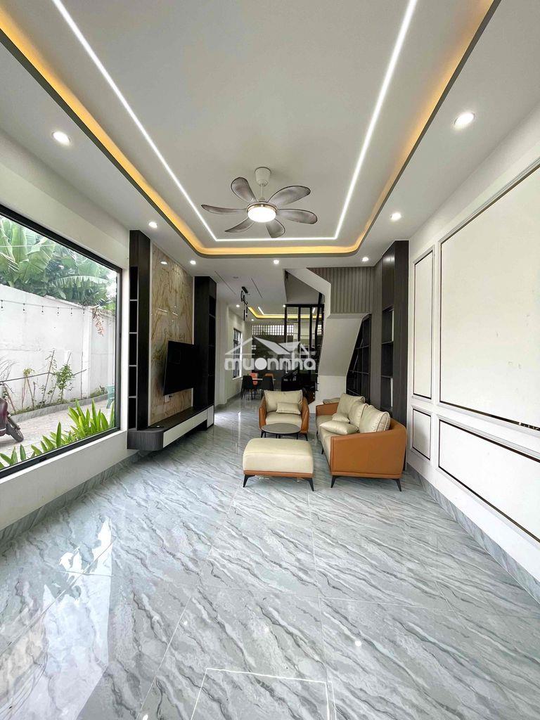 Nhà góc 2 mặt tiền 1 trệt 2 lầu giáp việt sing,có nội thất,đường 7m - 2