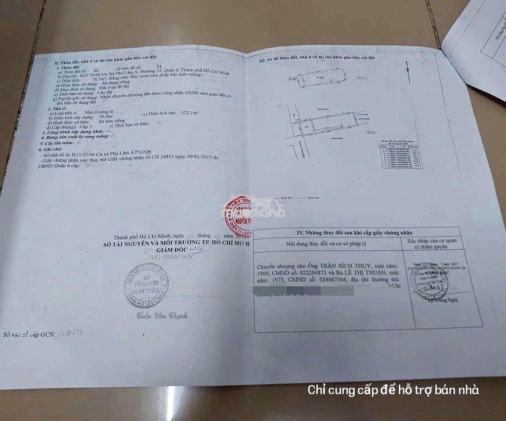 [Không môi giới] bán nhà cấp 4 cư xá phú lâm a quận 6 - 4