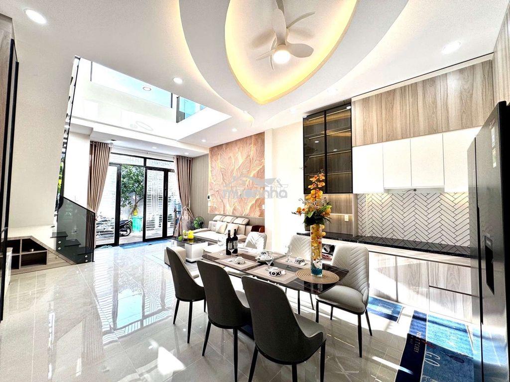 Mới xây 84trm ngang 5m hẻm xe hơi đậu cửa full nội thất chợ an nhơn 
 - 2