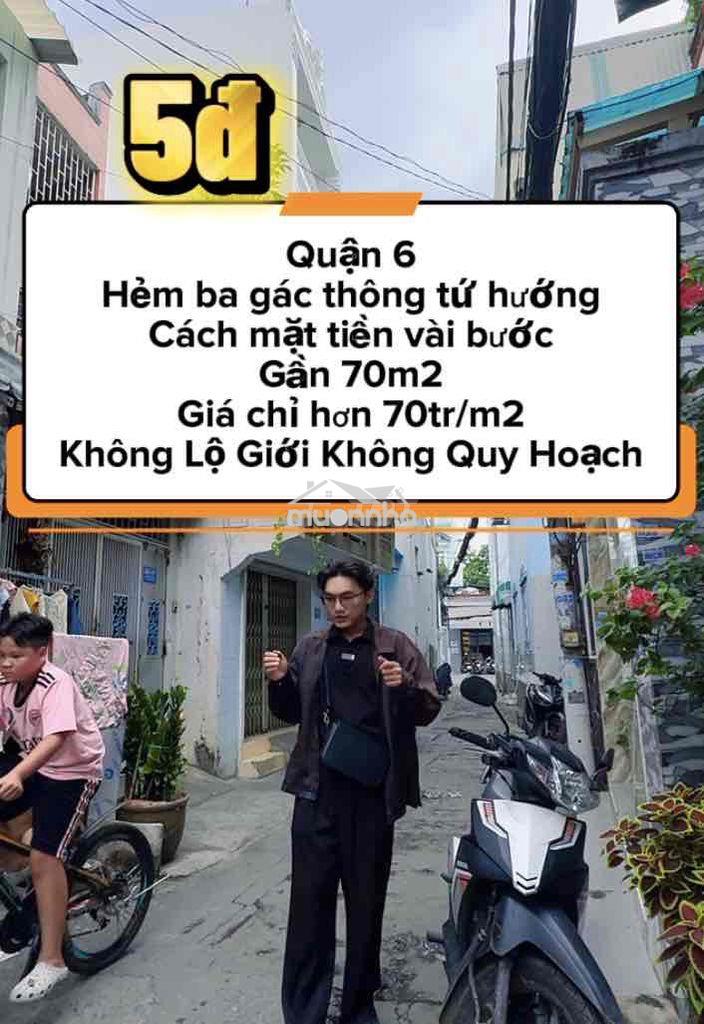 Chính chủ ngộp bank cần bán gấp nhà trệt lầu 70m2 quận 6