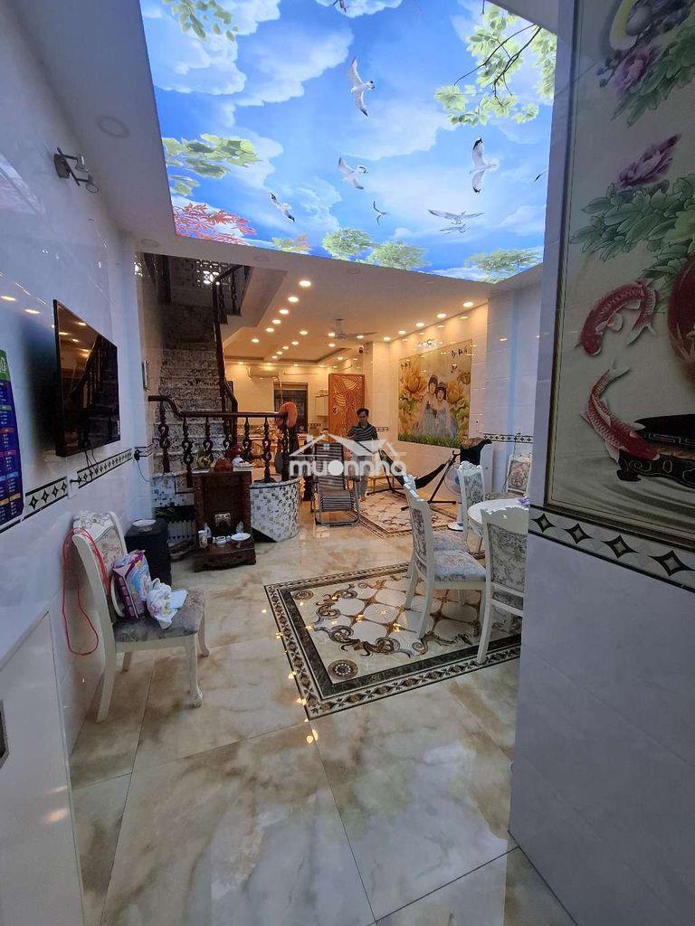 Cho thuê nhà 35tr tl nội thất 1trệt 3lầu có 3pn và 1 sàn trống làm vp