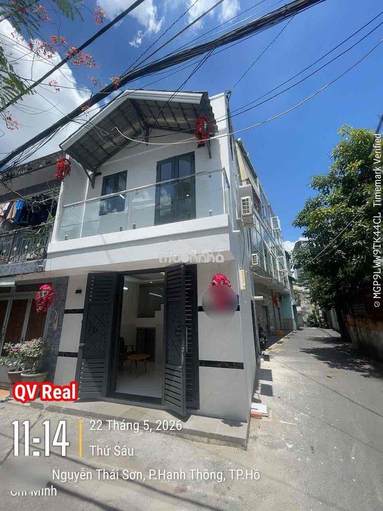 Nhà mới lô góc 2 mặt hxh thông - gần mt nguyễn thái sơn - 4x tỷ - 2