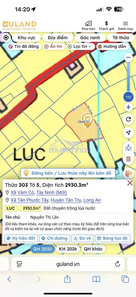 Cần bán 2930 mét vuông đất lúa - 4