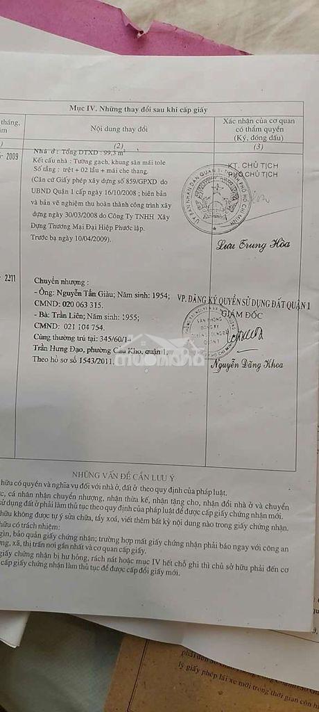 Bán nhà q1, đường trần hưng đạo, trong hẻm, nhà 4 tầng. - 2
