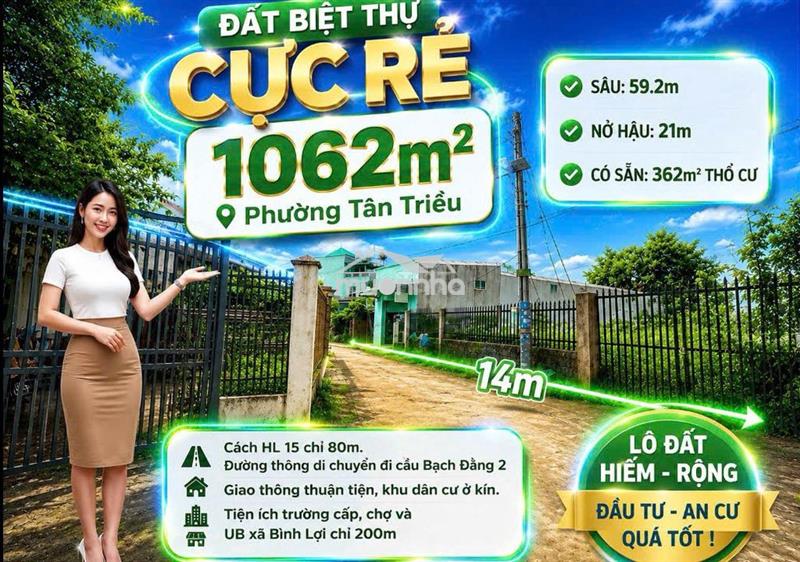 Đất vườn biệt thự phường tân triều giá rẻ , thổ cư bán gấp