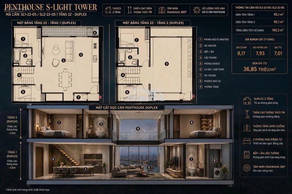 Sở hữu penthouse s-light đẳng cấp -view ngắm pháo hoa từ phòng khách - 4