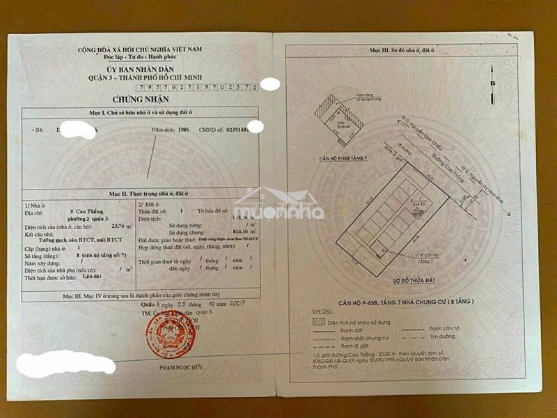 Căn hộ trung tâm quận 3 - gia 1ty670 (sổ hồng riêng)