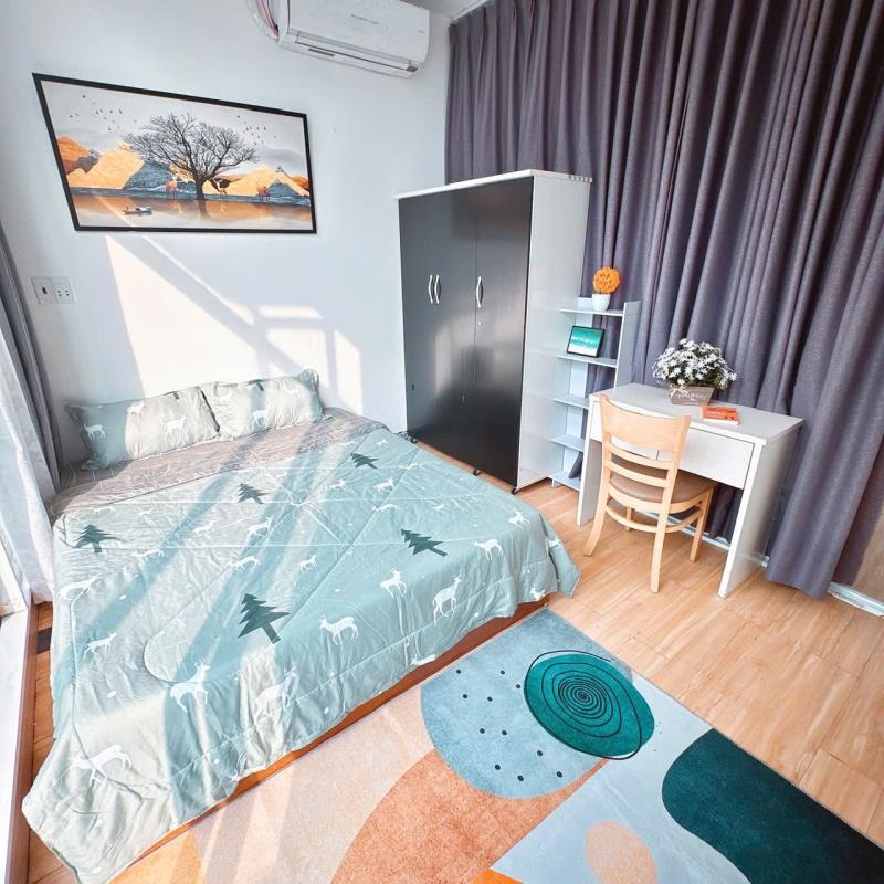 Cho thuê 1pn ban công 35m2 có máy giặt riêng ngay ngã tư hàng xanh - cầu thị nghè - thảo cầm viên - 3