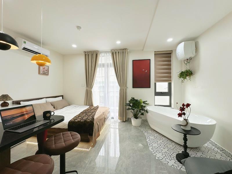 Khai trương căn hộ ban công nơ trang long, bình thạnh gần vlu, hvcb_full nội thất mới, có bồn tắm thư giãn
