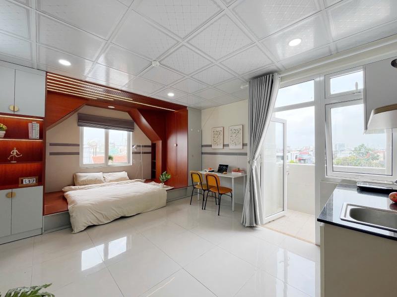 Cho thuê căn hộ 50m², thiết kế mái vòm gỗ, ban công & máy giặt riêng – đặng thùy trâm, bình thạnh | gần vlu & phạm văn đồng