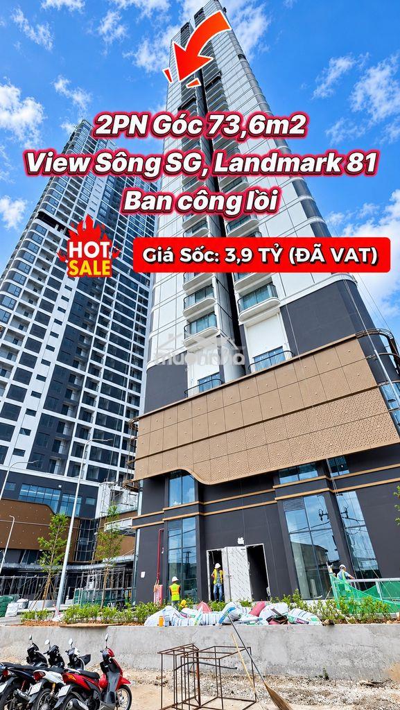 3,9 tỷ - sở hữu căn góc 2pn the emerald 68 hướng đn, view sông sài gòn