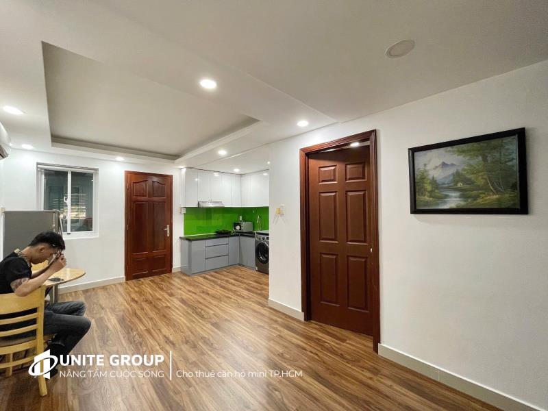 Cho thuê căn hộ 1pn tách bếp 50m2 full nội thất ánh sáng tự nhiên ngay nguyễn hữu cảnh gần cầu sài gòn giáp quận 1,3 khu dân trí cao , an ninh tốt 