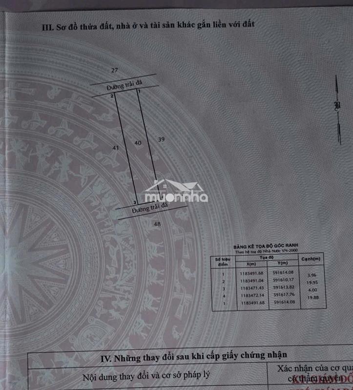 Bán đất thổ cư chính chủ 2 mặt tiền hẽm ( qh 6 mét )