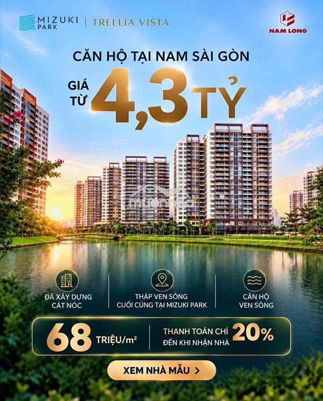 🔥 4,3 tỷ – sở hữu căn hộ tại tháp ven sông cuối cùng của trellia cove