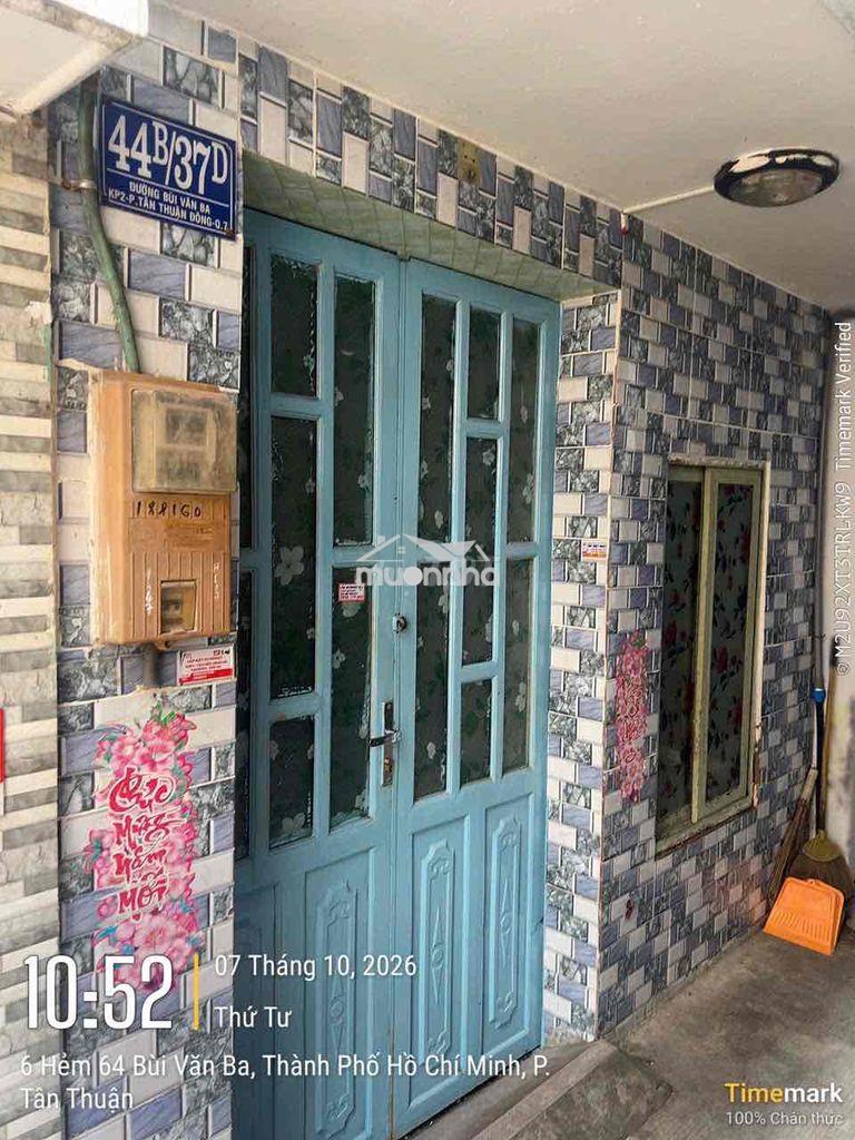 Cho thuê nhà hẻm 44b bùi văn ba, phường tân thuận, quận 7 (cũ).