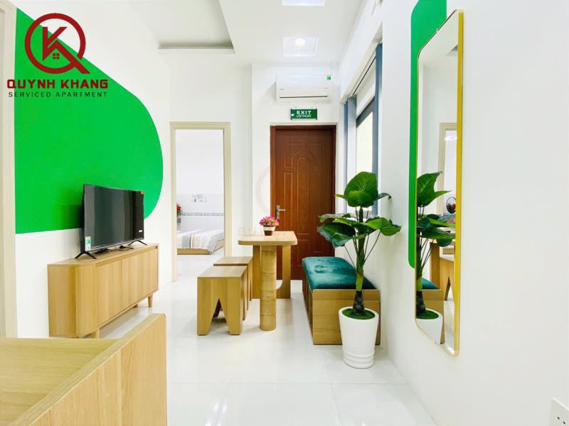 Cho thuê căn hộ mini mới đẹp 2 phòng ngủ 2 tollet full nội thất có bancol cửa sổ lớn nhà xe rộng giáp sân bay quân tân bình