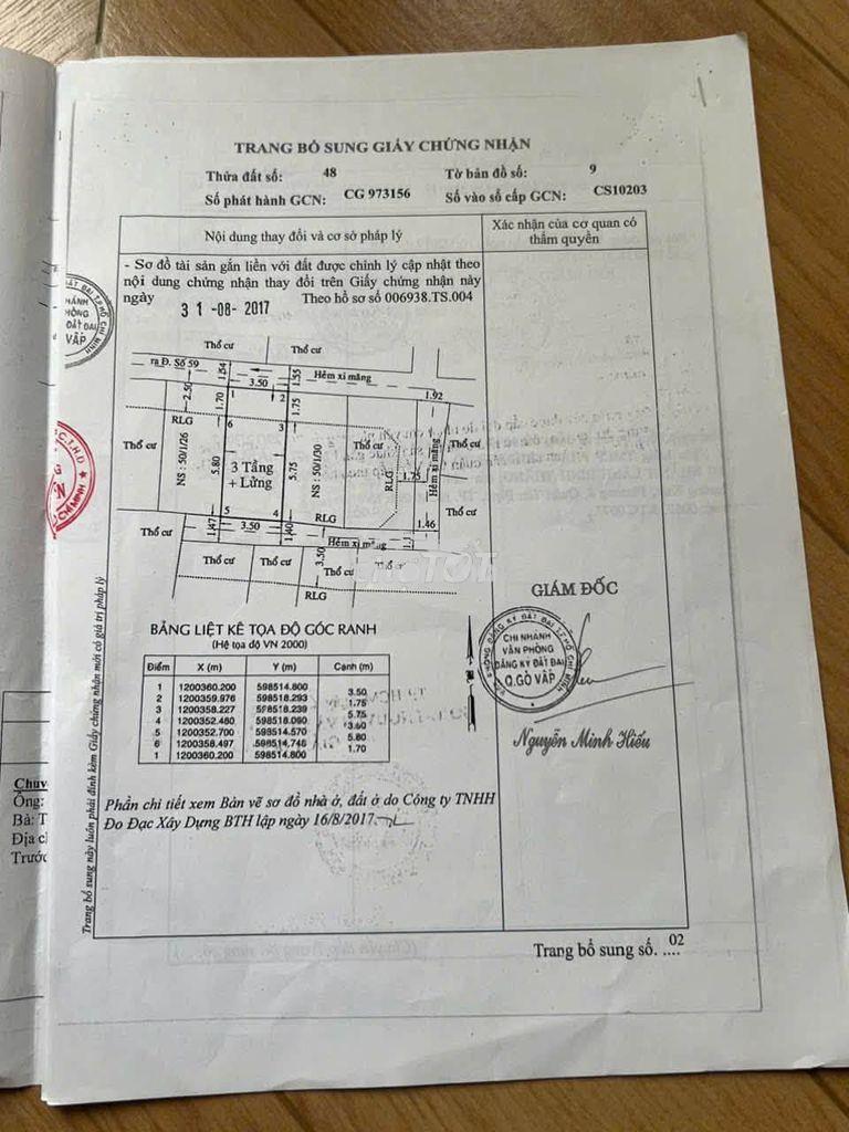 Chính chủ bán nhà 50/1/28 đường 59 , p14, gò vấp, 4 tầng, 3 phòng ngủ  - Ảnh 2